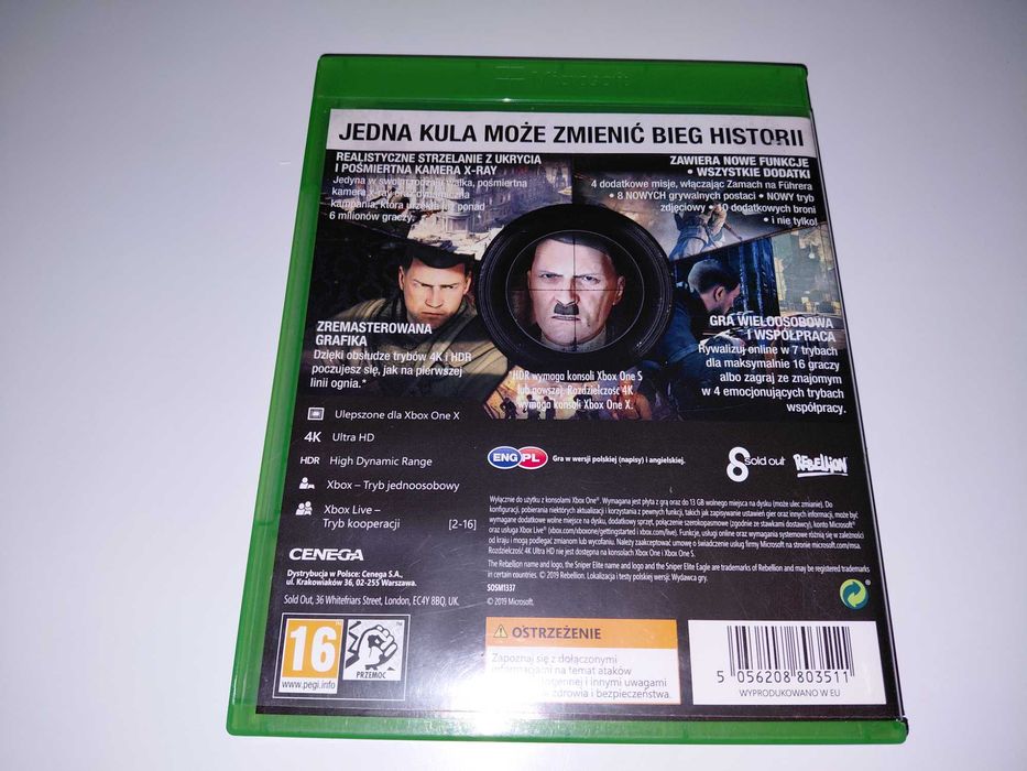 xbox one SNIPER ELITE V2 REMATERED+ DLC PL po polsku na płycie okł PL