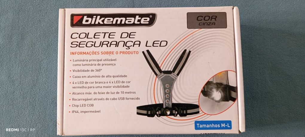 Colete caminhada/bicicleta/moto LED's