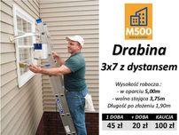 Wypożyczę DRABINĘ uniwersalną 5m 3x7 drabina lekka wynajmę z dystansem