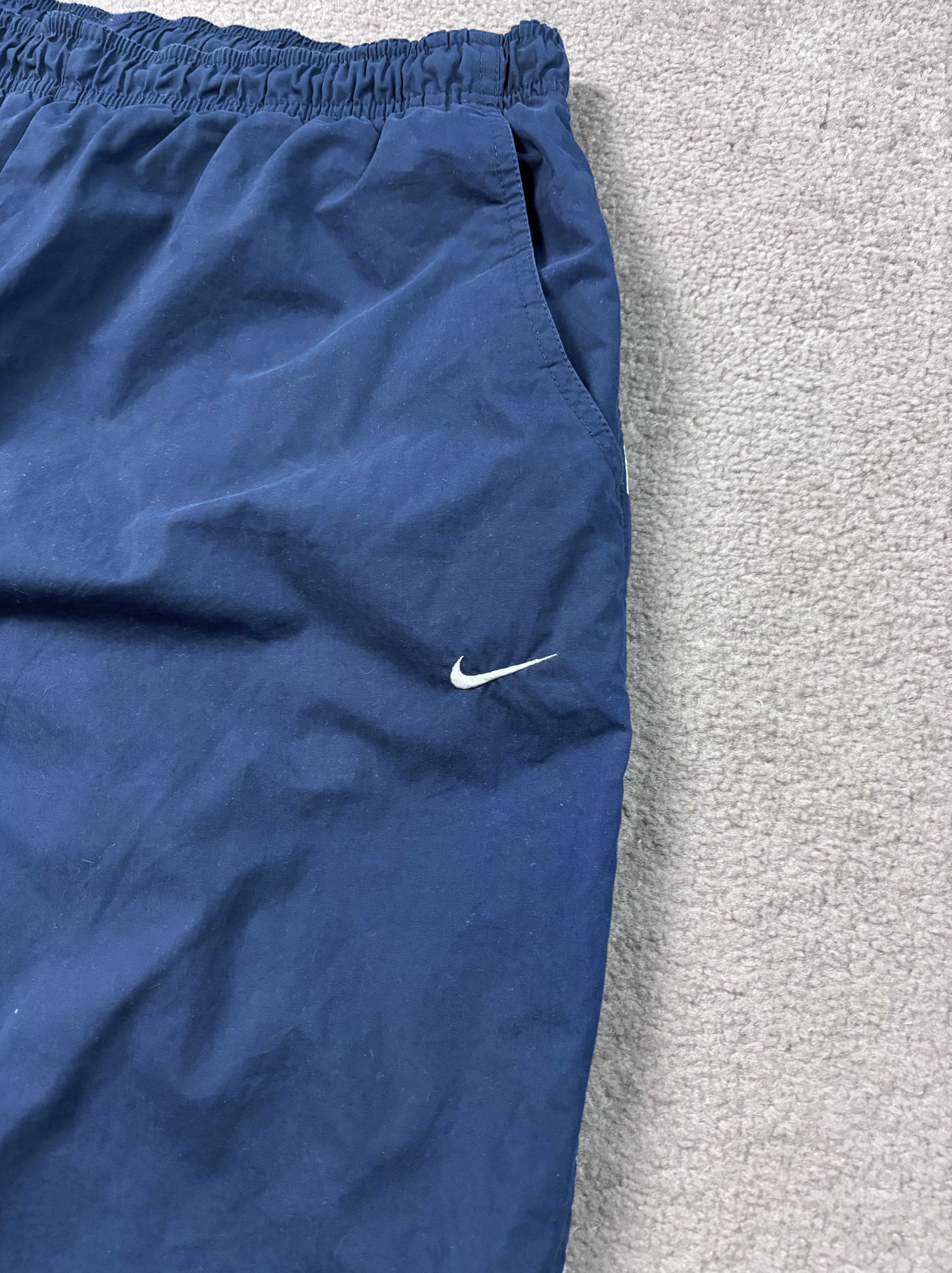 Spodnie Dresy Nike XL Granatowe Vintage Swoosh Szerokie