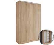 Szafa przesuwna Auroria 100x250 cm dąb sonoma z półkami, LED, szuflady