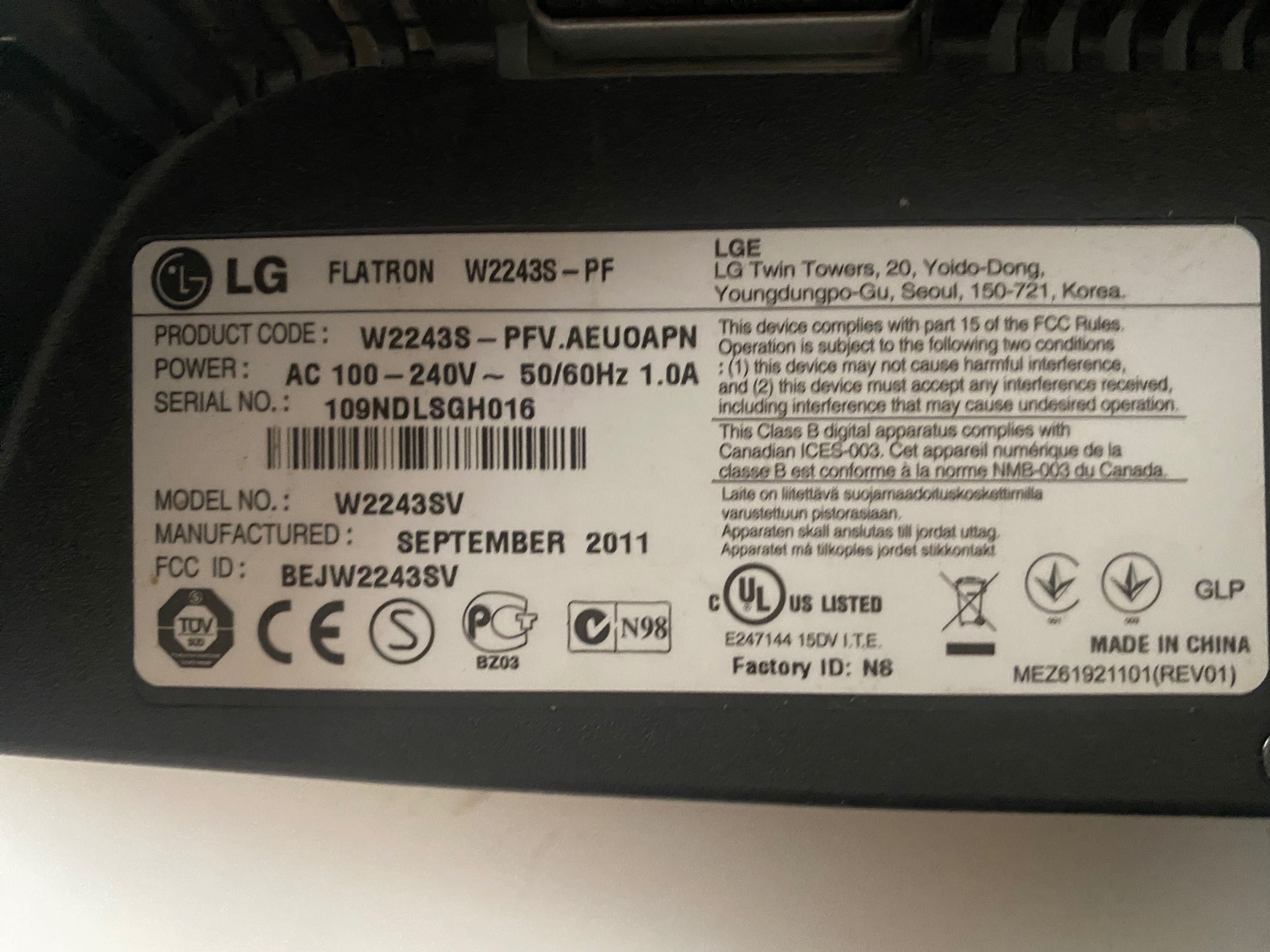 Монитор компьютера LG