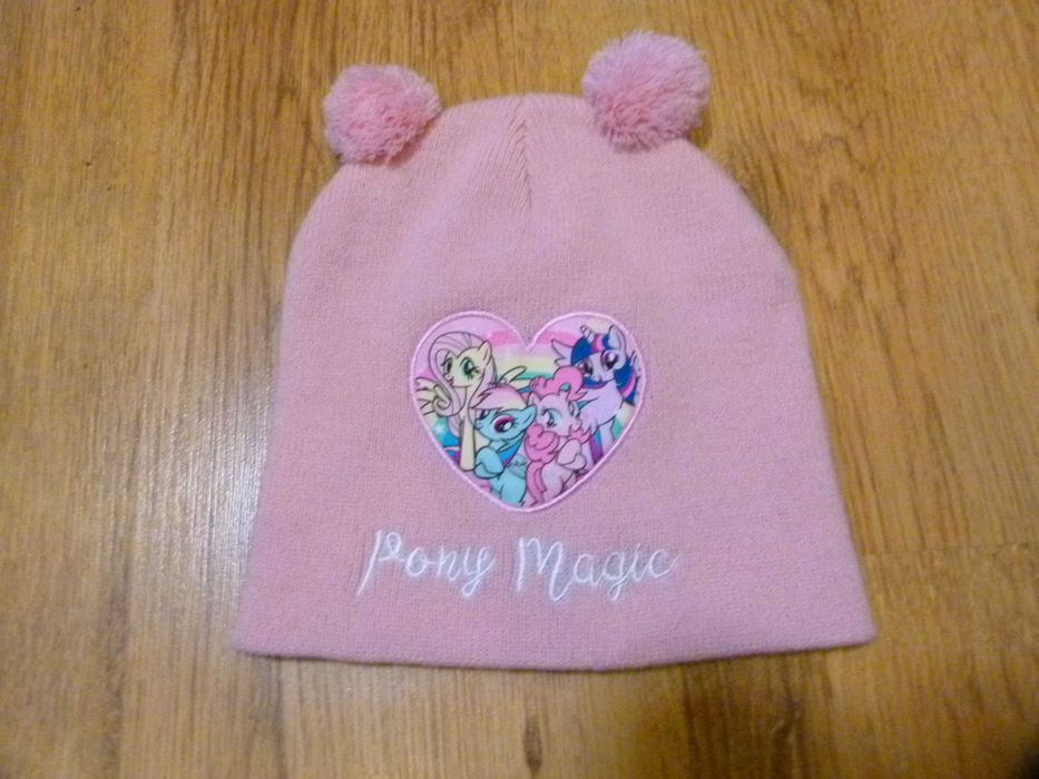 rozm ok.110 Nowa Ponny czapka zimowa pudrowy róż