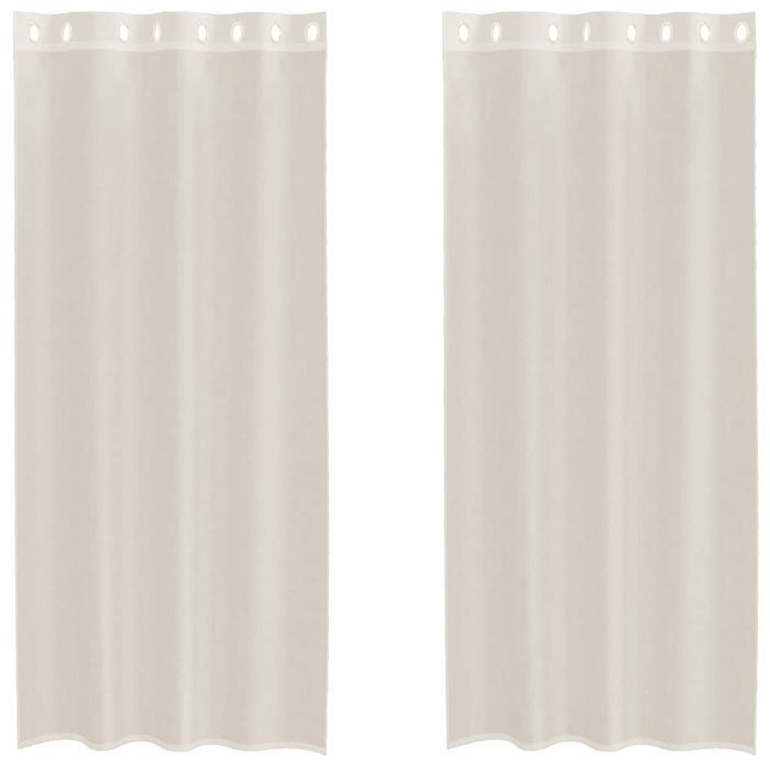 Vidaxl Zasłony Woalowe Z Przelotkami 2 Szt. Kremowe 140X245 Cm