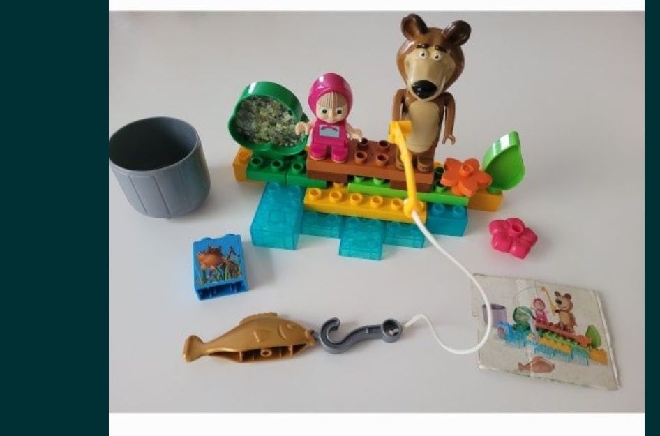 MASZA  NIEDŹWIEDŹ na rybach klocki Unico Play Big pasują do LEGO DUPLO