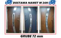 Drzwi zewnętrzne GRUBE 72mm model "LUNA" PRODUKT POLSKI szybka DOSTAWA