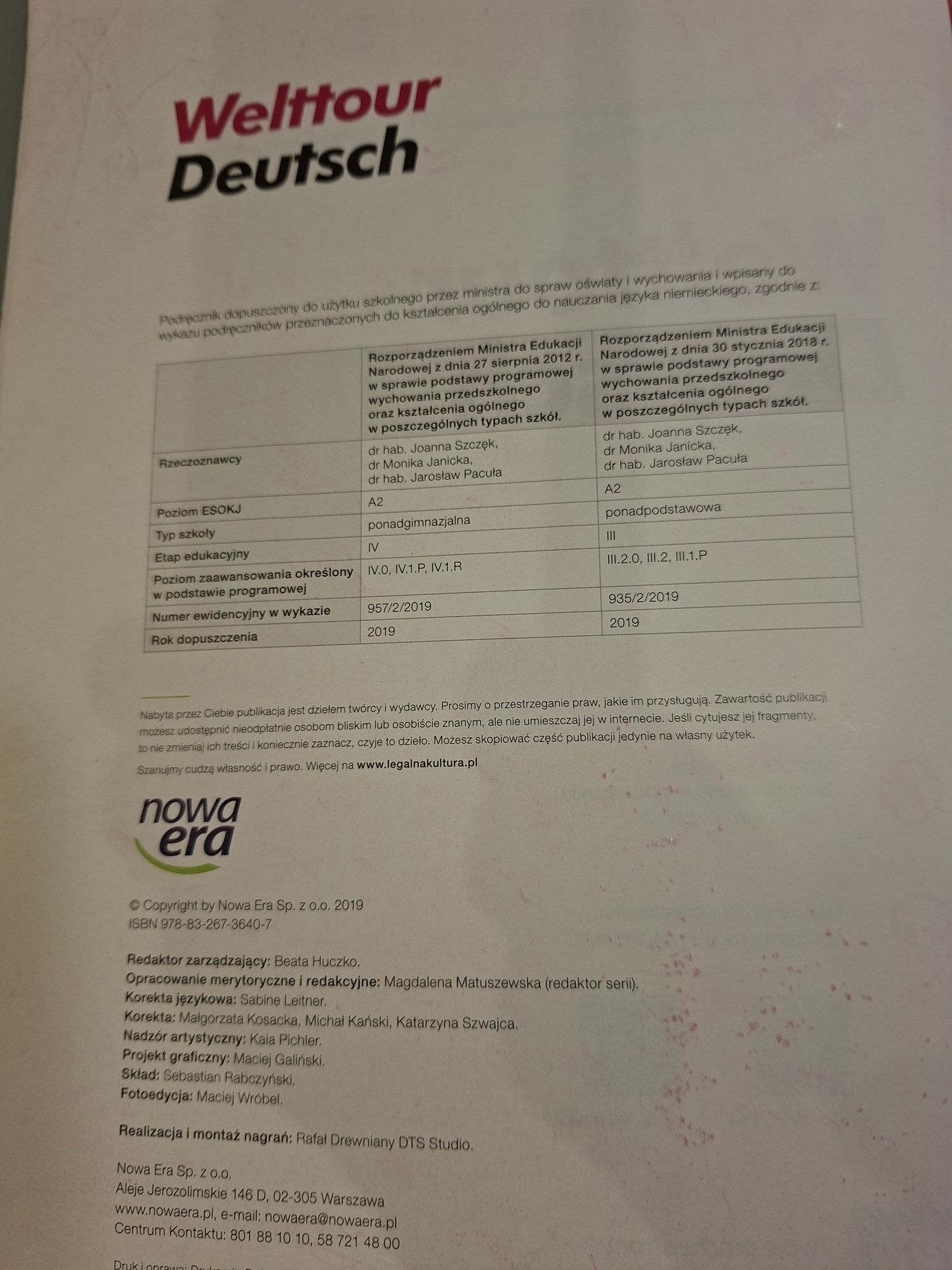 Podręcznik do języka niemieckiego 2 Welttour Deutch
