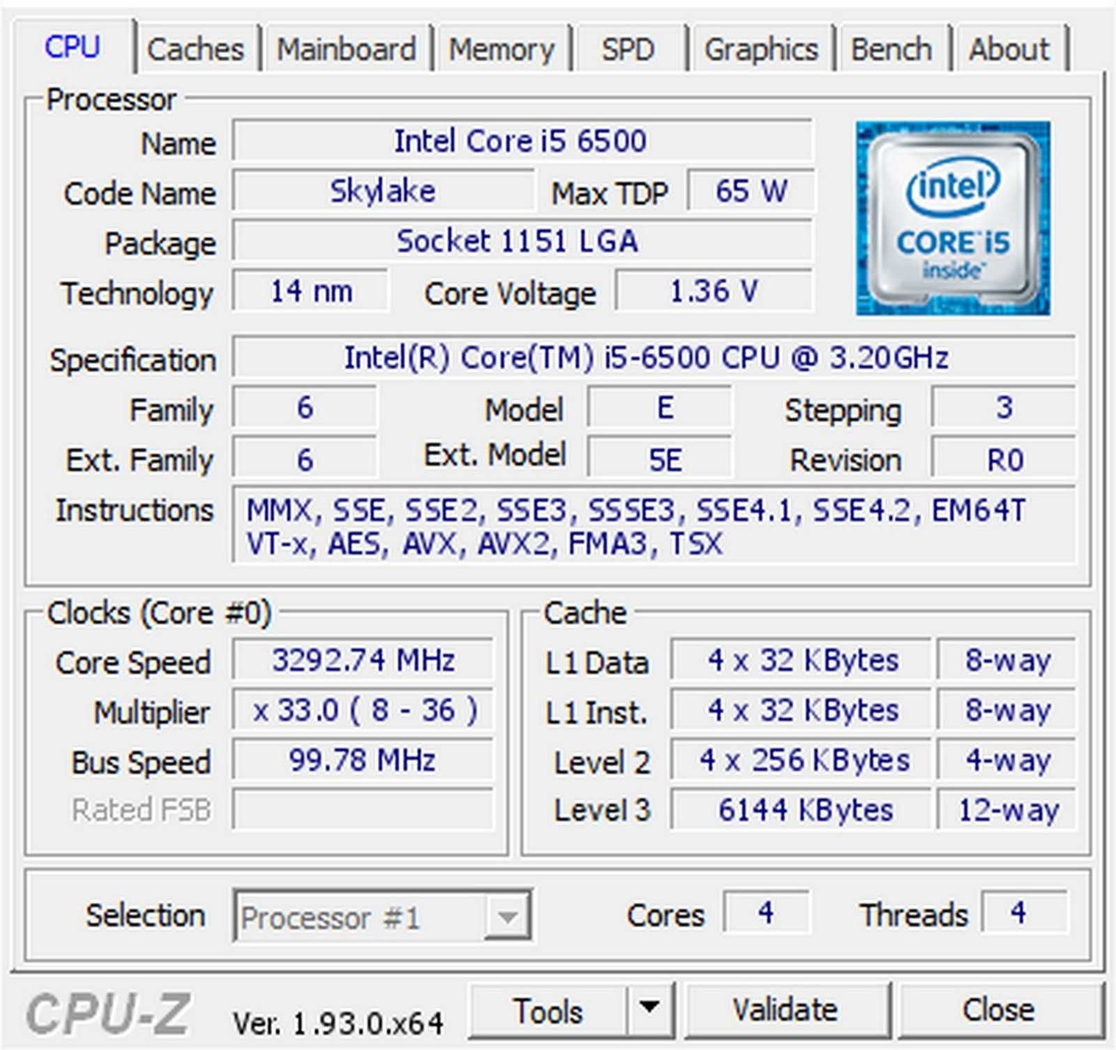 Процессор Intel Core i5-6500 3.2GHz/8GT/s/6MB s1151 лот 20 шт.