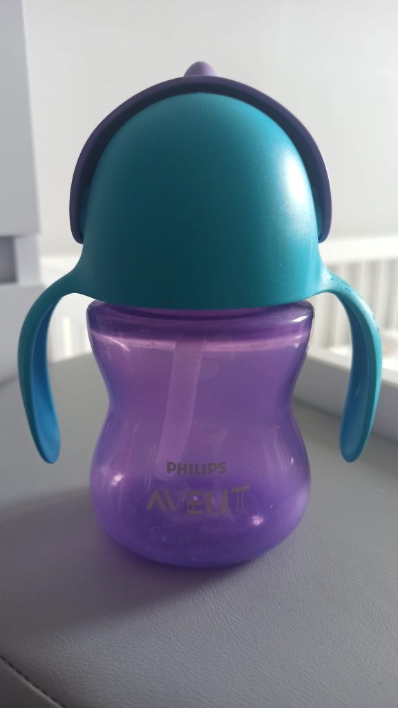 Philips Avent bidon kubek z giętką słomką fioletowy 9m+ 200 ml