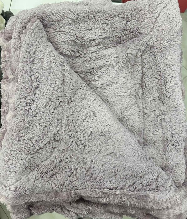 Теплий хутряний плед королівський шарпей євро з овчинкою