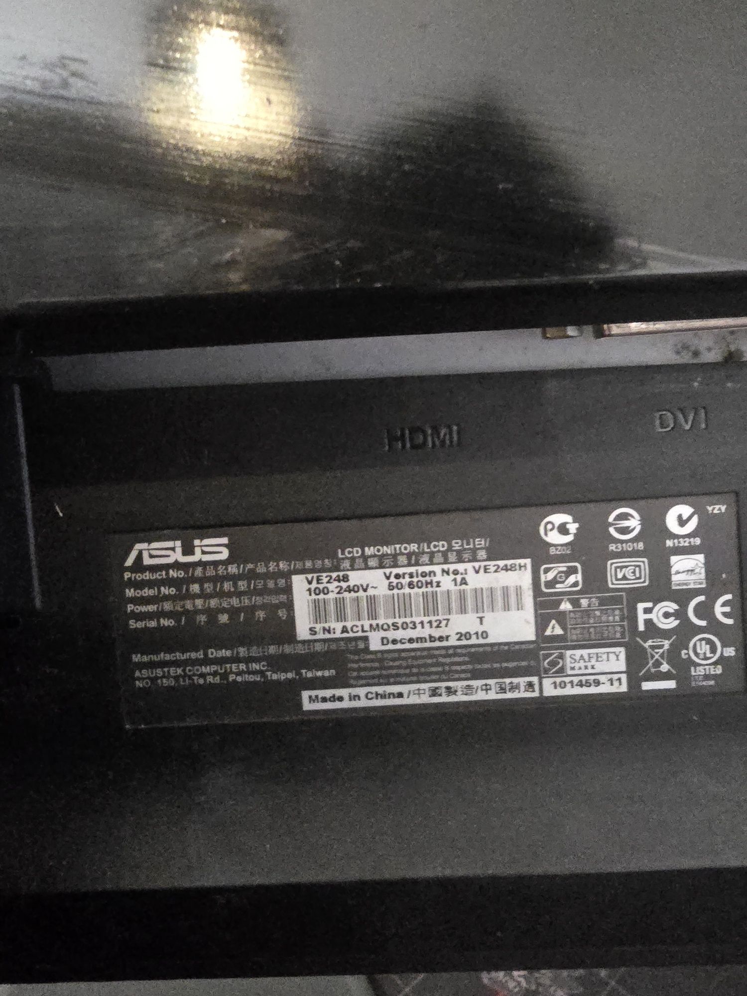 Monitor ASUS 24" Full HD (em bom estado)