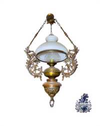 Антикварная бронзовая лампа люстра керосинка антикварный светильник