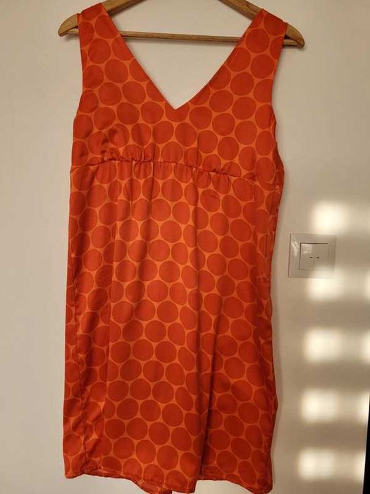 Pomarańczowa sukienka w kropki H&M 38