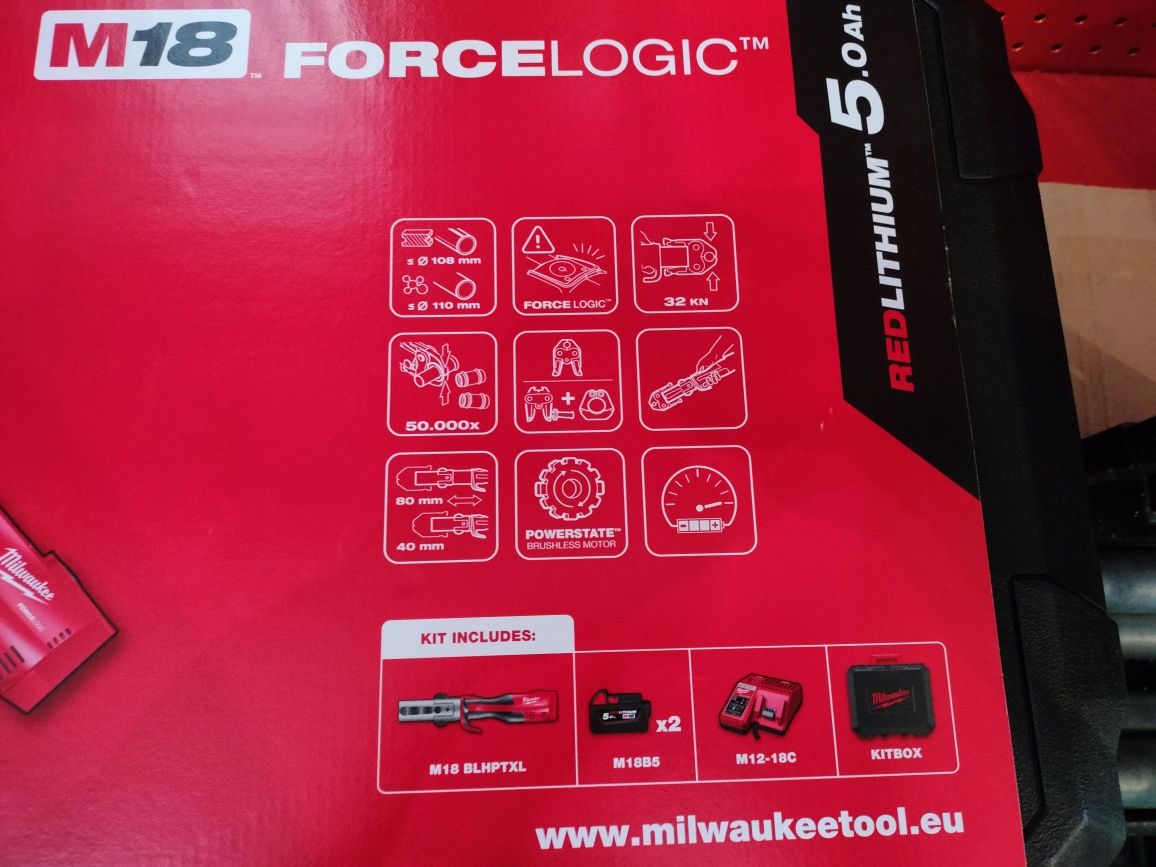 NOWA zaciskarka Milwaukee M18 BLHPT XL 502C