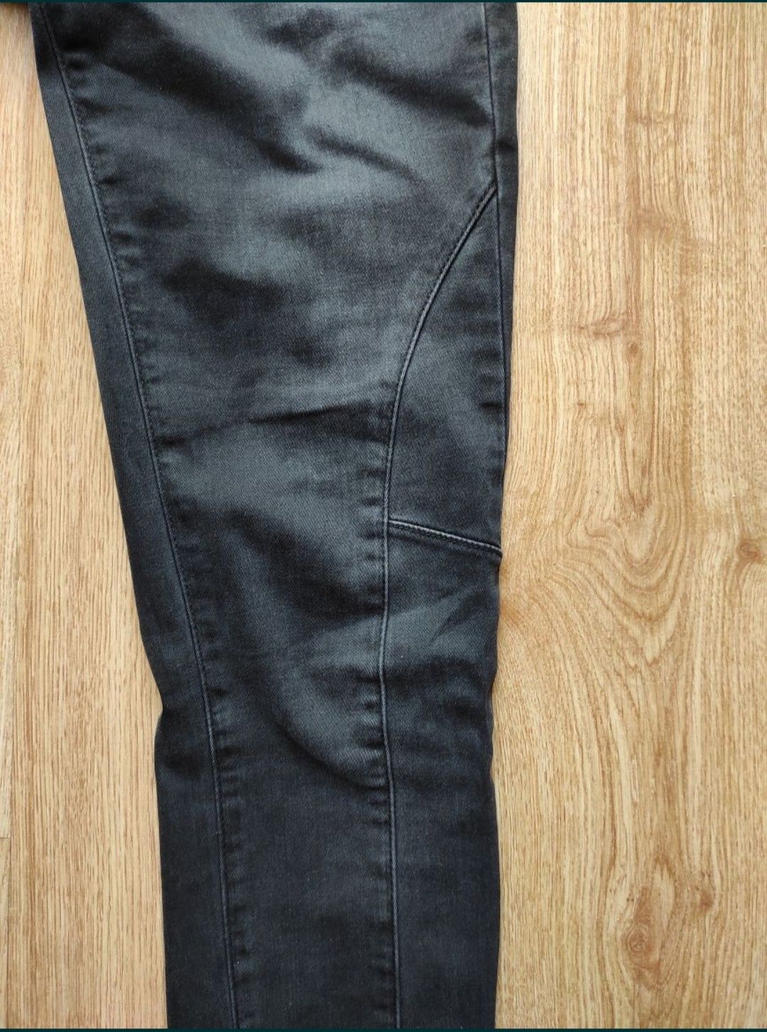 Spodnie czarne damskie jeans M Mint Velvet z przeszyciami suwakami