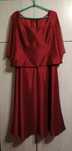 Elegancki bordowy komplet satyna wesele święta Sylwester vintage 46