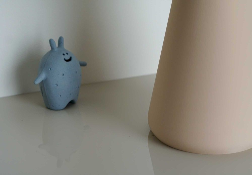 Lampa stołowa CALIZ M - gładki beż/biały - polska produkcja