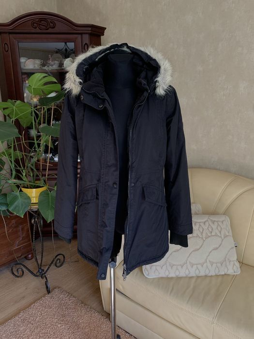 M79 czarna kurtka parka jesienna przejściowa 36 S