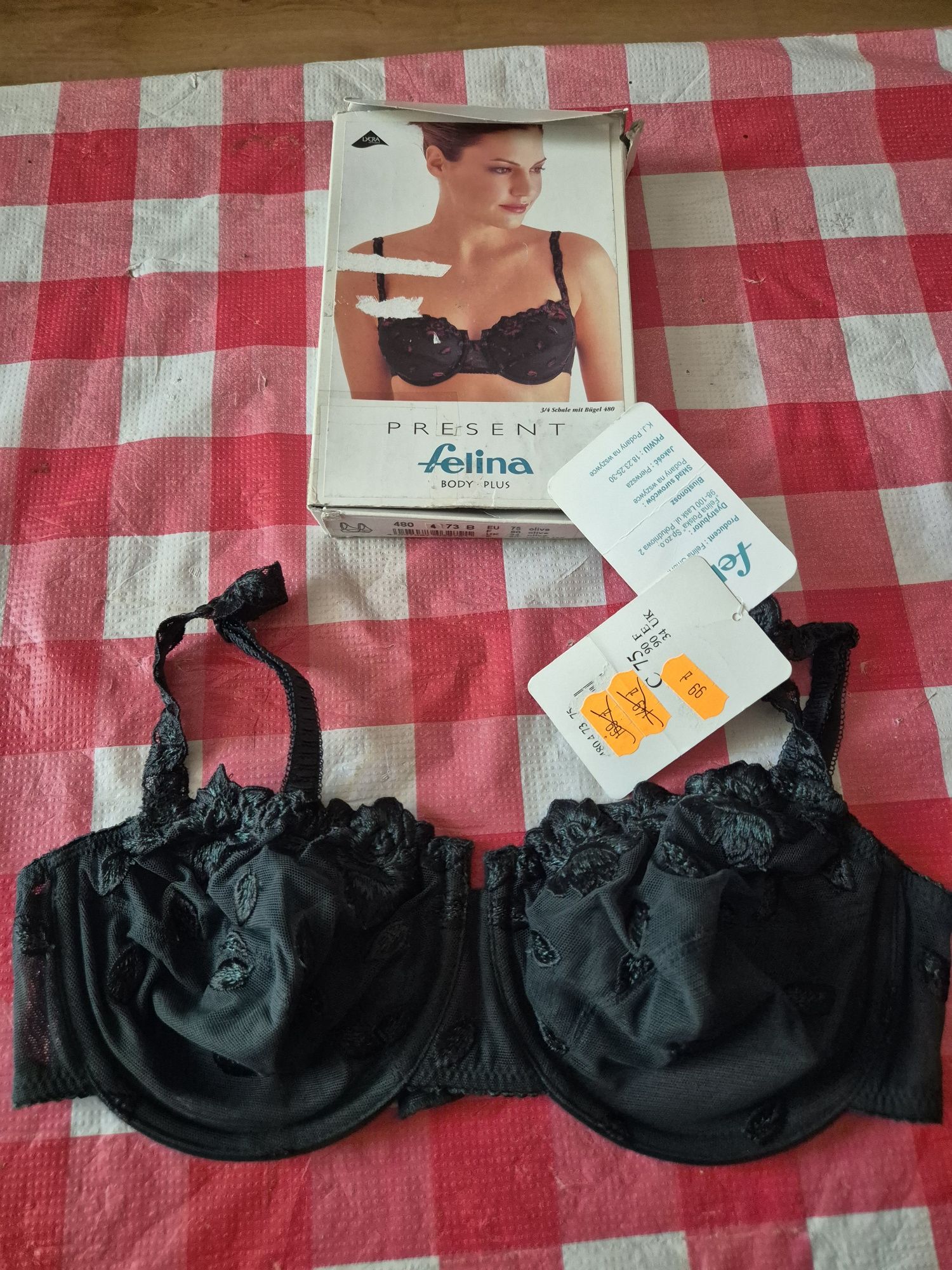 Ciemnozielony biustonosz Felina 75C nowy z metką