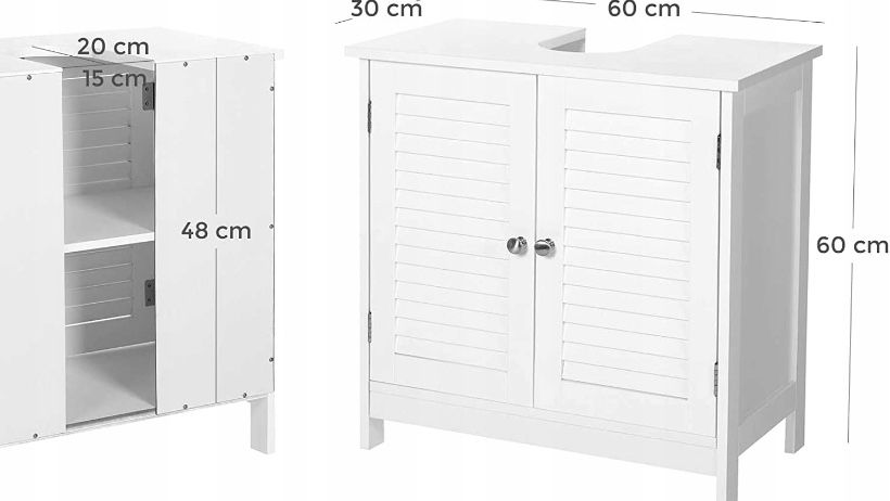 Szafka łazienkowa pod umywalkę 60 x 30 x 60 cm biała