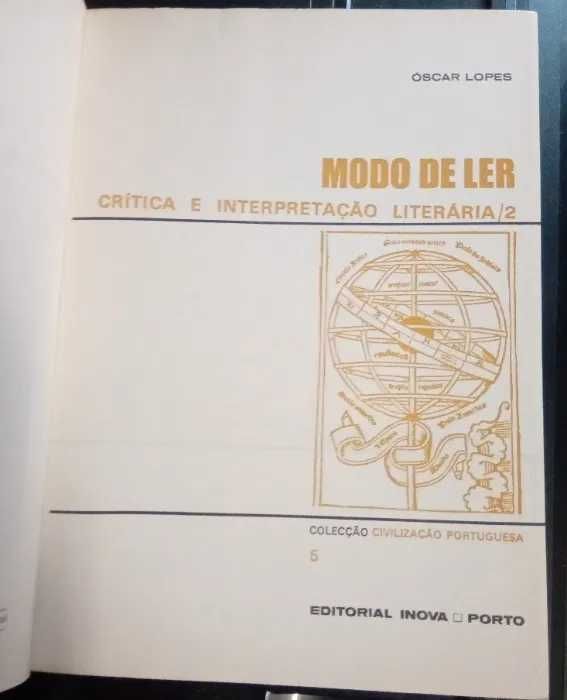 1a edição - Modo de ler, de Óscar Lopes