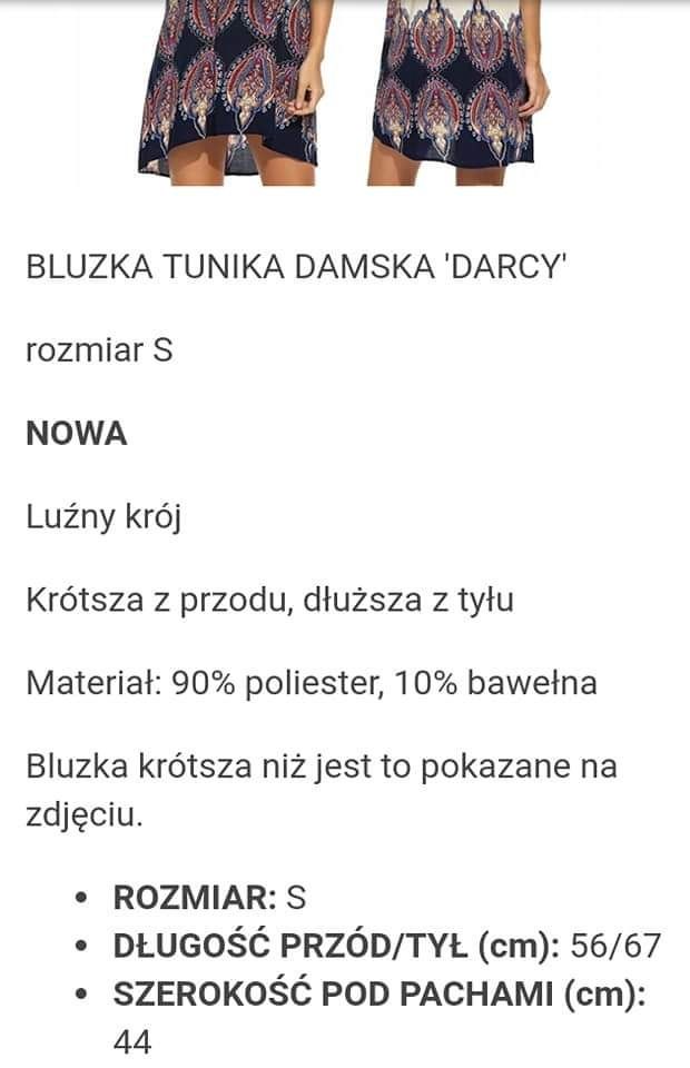 Nowa tunika damska s