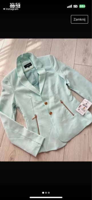 elegancka mietowa marynarka z metka