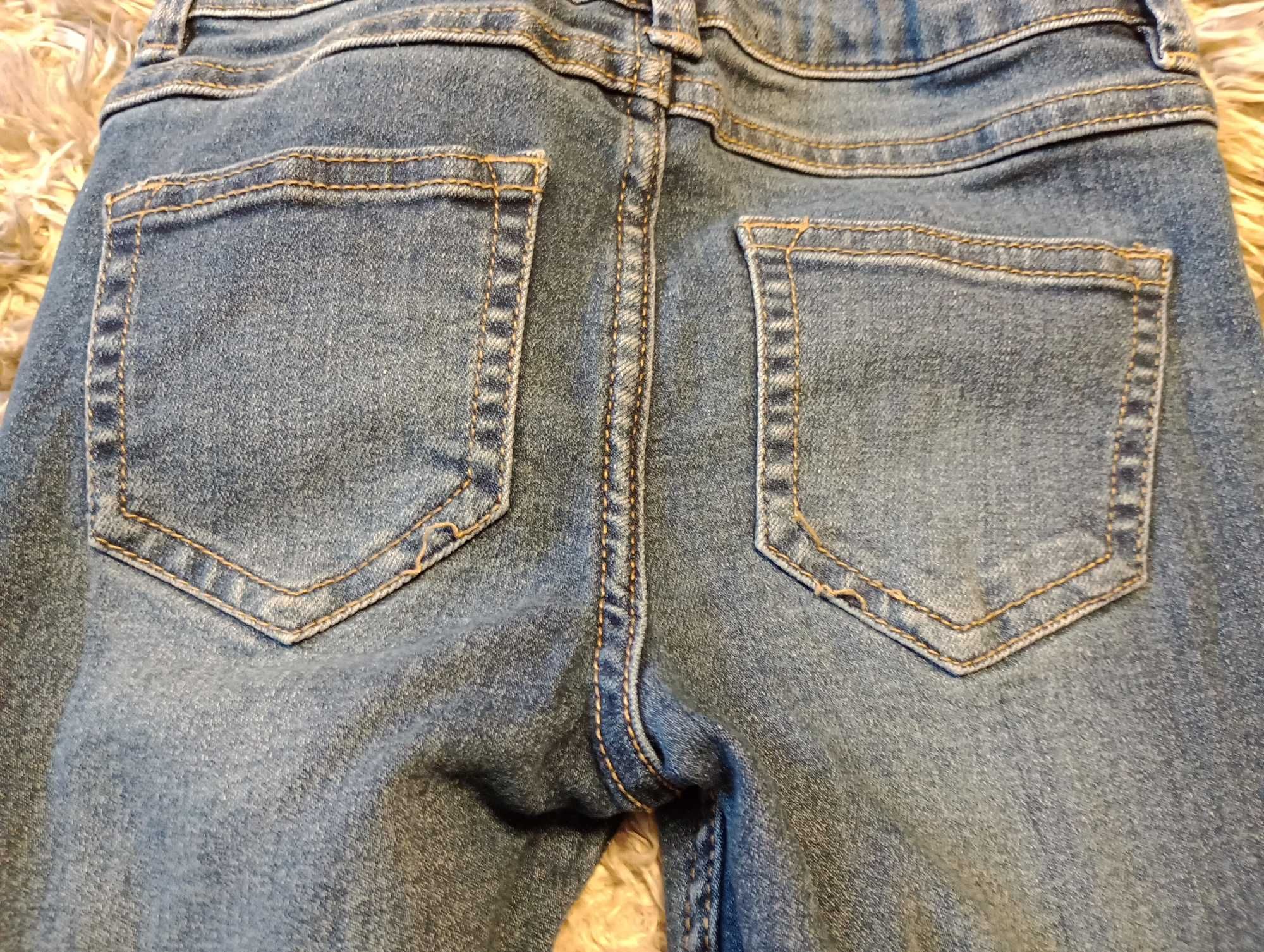 spodnie jeansy 116 rurki skiny