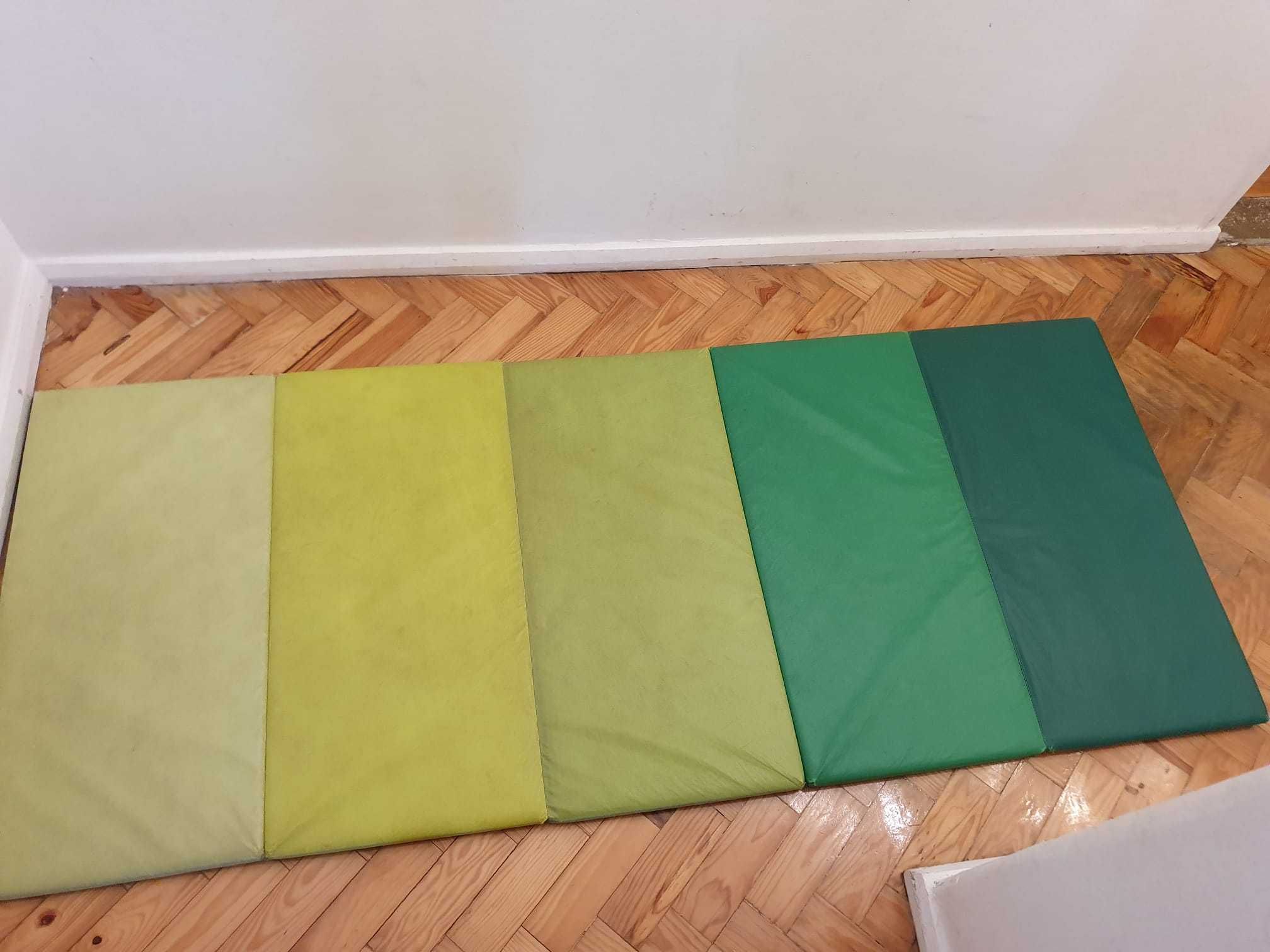 Colchão de ginástica dobrável, verde, 78x185 cm