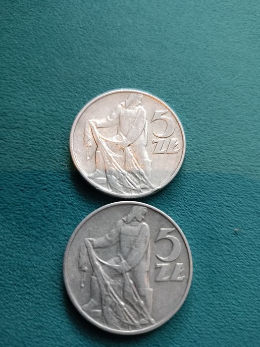 Moneta, monety 5 zł rybak