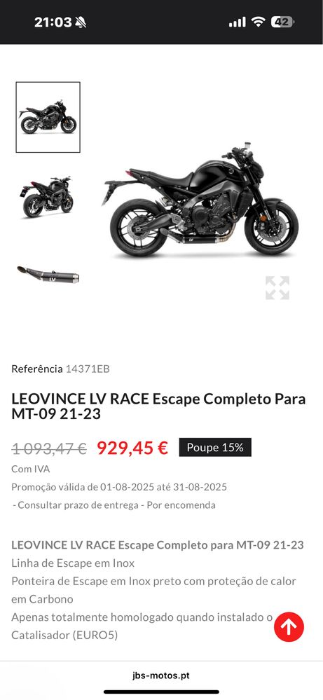 ESCAPE MT09 2021