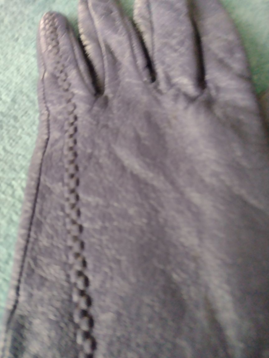 Rękawiczki fioletowe skóra naturalna 8 M skórzane