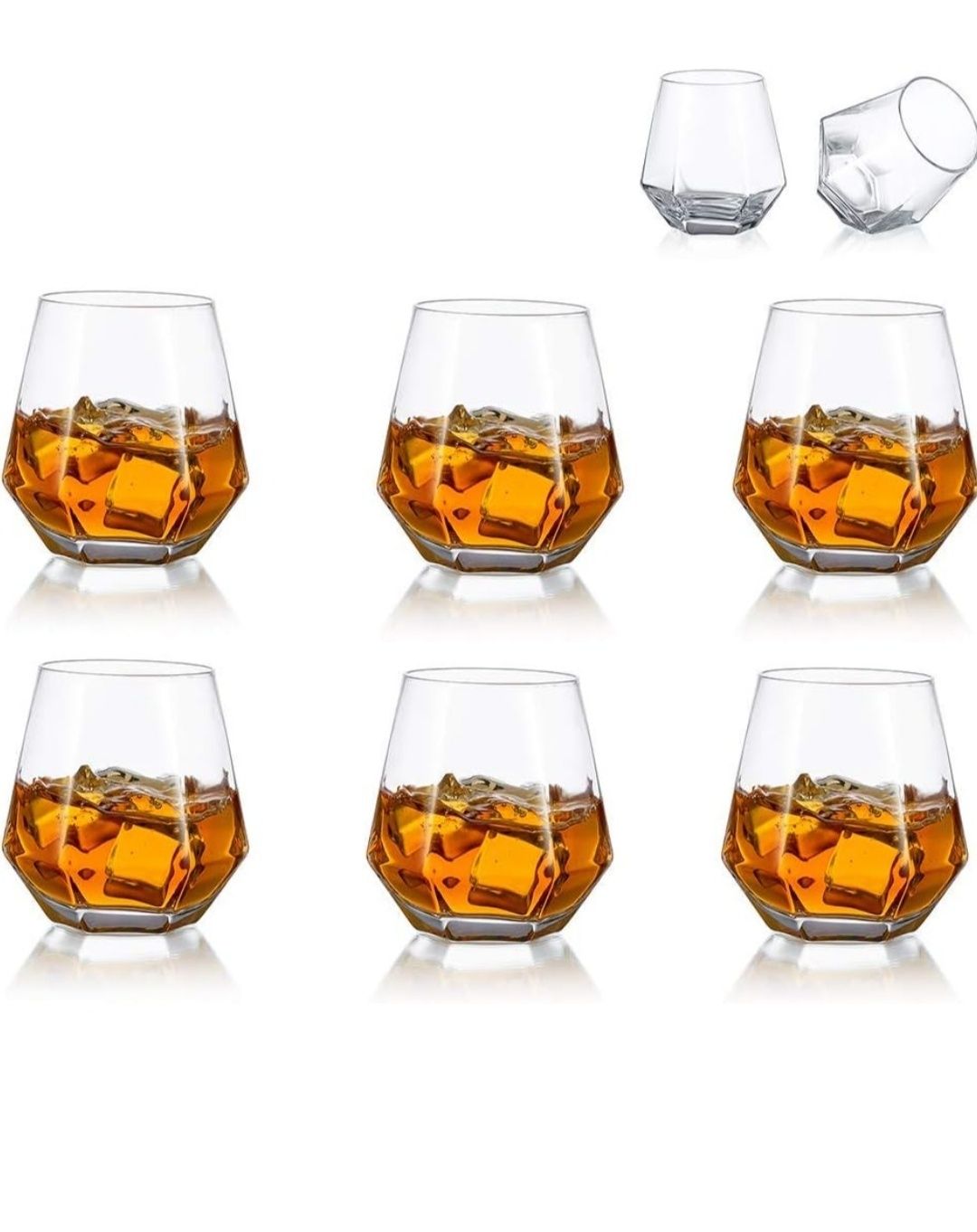 Diamentowy zestaw 6 szklanek whisky 300ml