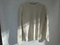 Kremowy ecru sweter uniseks - bawełna 100% L/XL