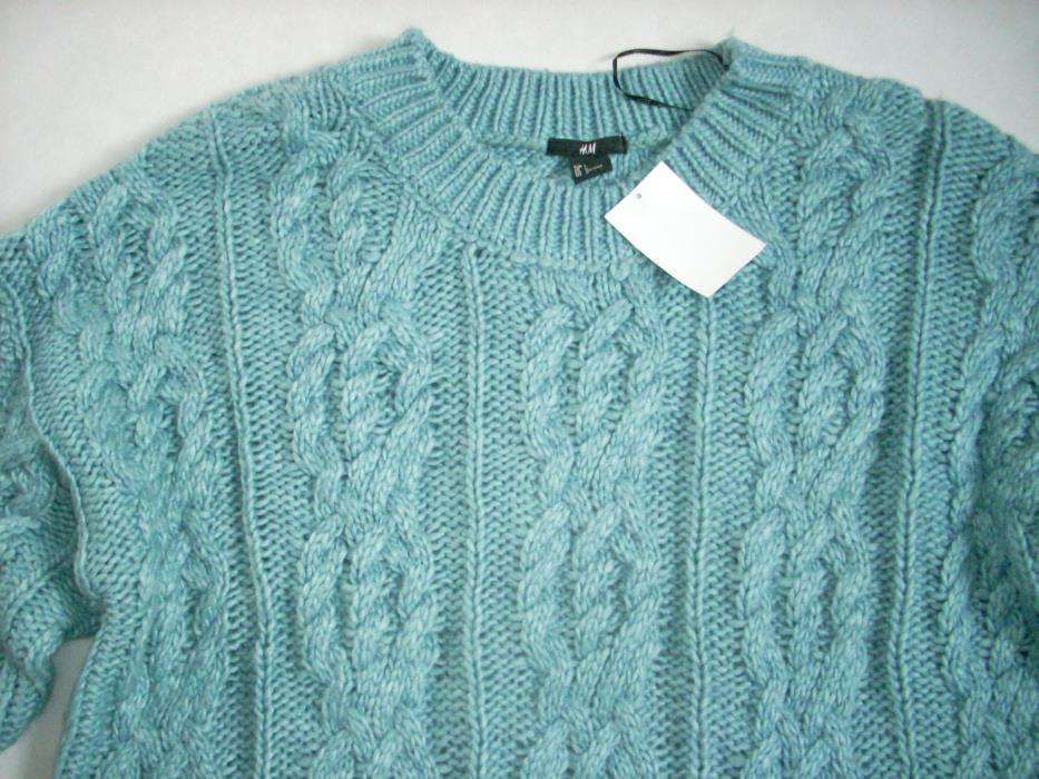 H&M Luźny Sweter NOWY Warkocze 40 42