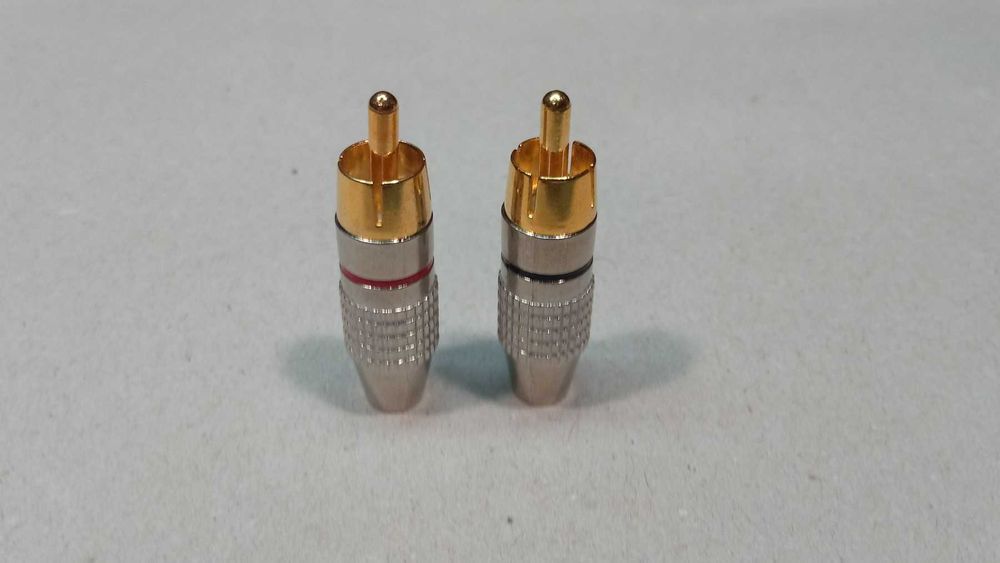Штекери RCA тюльпан 2 шт чорний червоний.