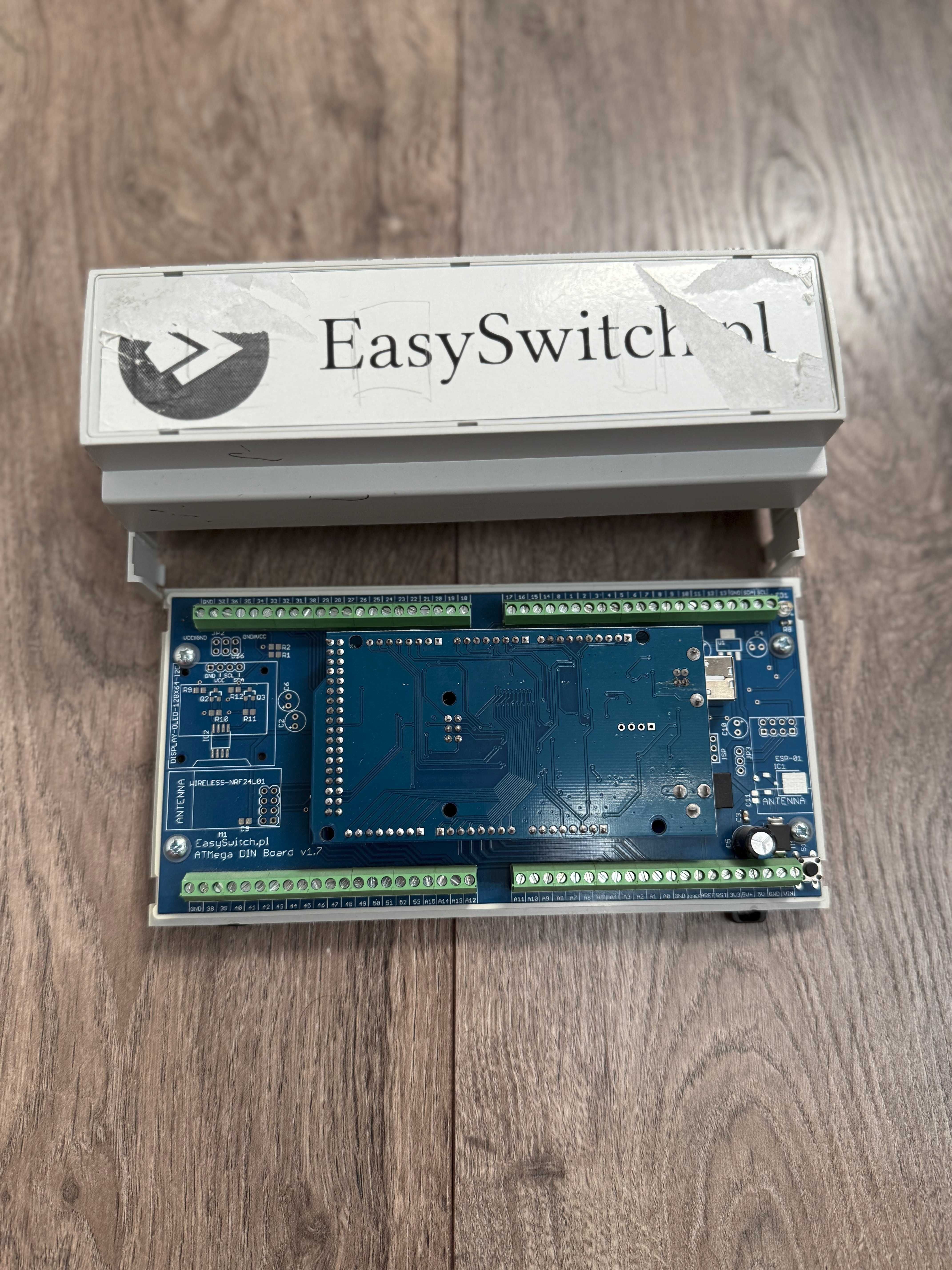 Arduino Mega + podstawka DIN (Easy Switch ATMega DIN Board Standard)