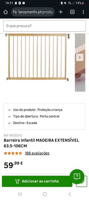 Barreira grade proteção escadas extensível Munchkin