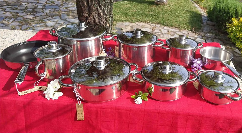 TREM EM INOX *NOVO* 9 PÇS -  INDUÇÃO