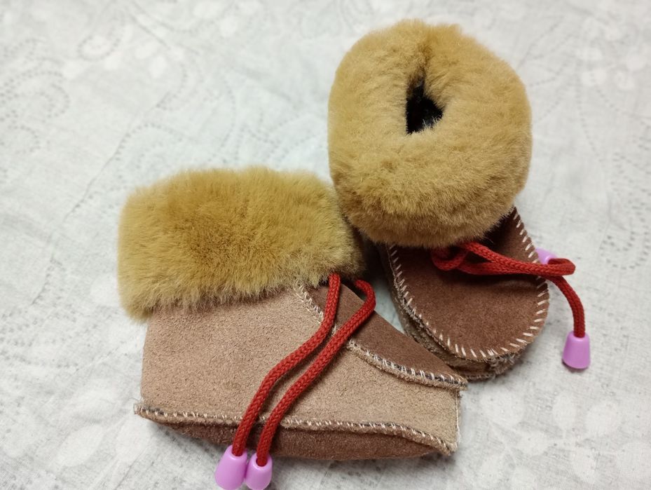 Хутряні зимові пінетки, уггі для немовлят, черевики дитячі