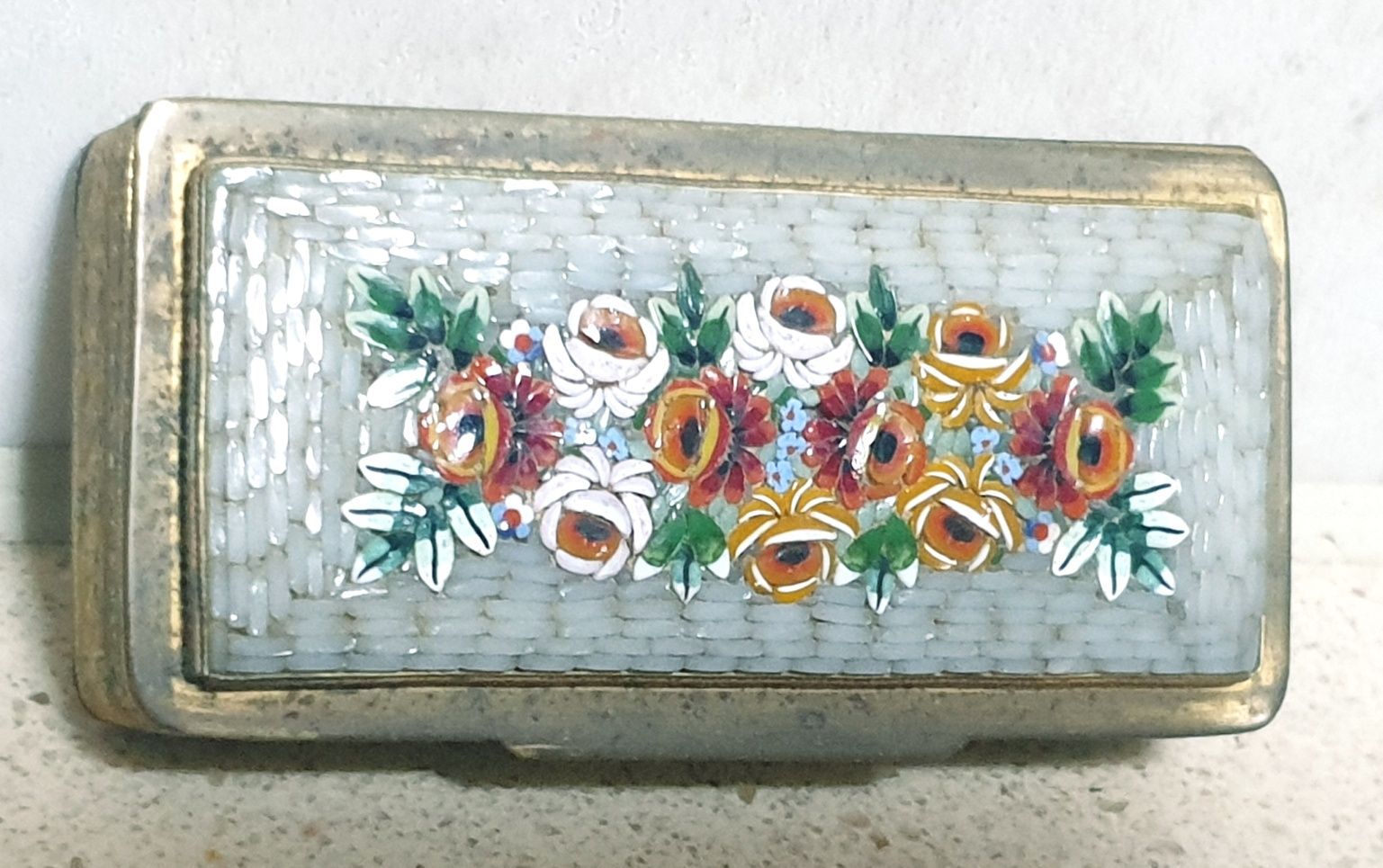 Lindissima antiga caixa italiana Millefiori / Micromosaíco