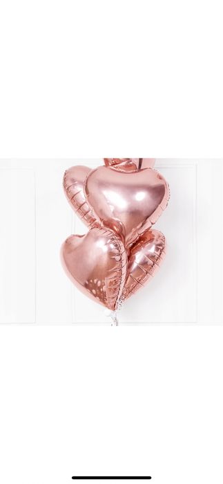 Balon foliowy SERCE PartyDeco rose gold ślub, wesele, walentynki