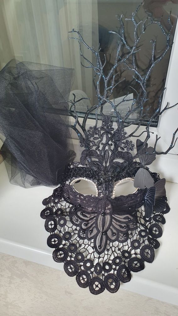 Маска карнавальная, маска для вечеринки и фотосессии, маска готическая
