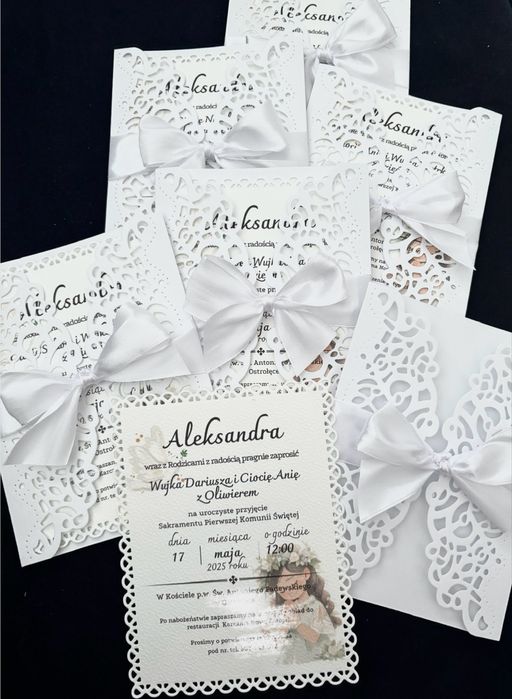 Zaproszenia na komunie podziękowania ślub chrzciny
