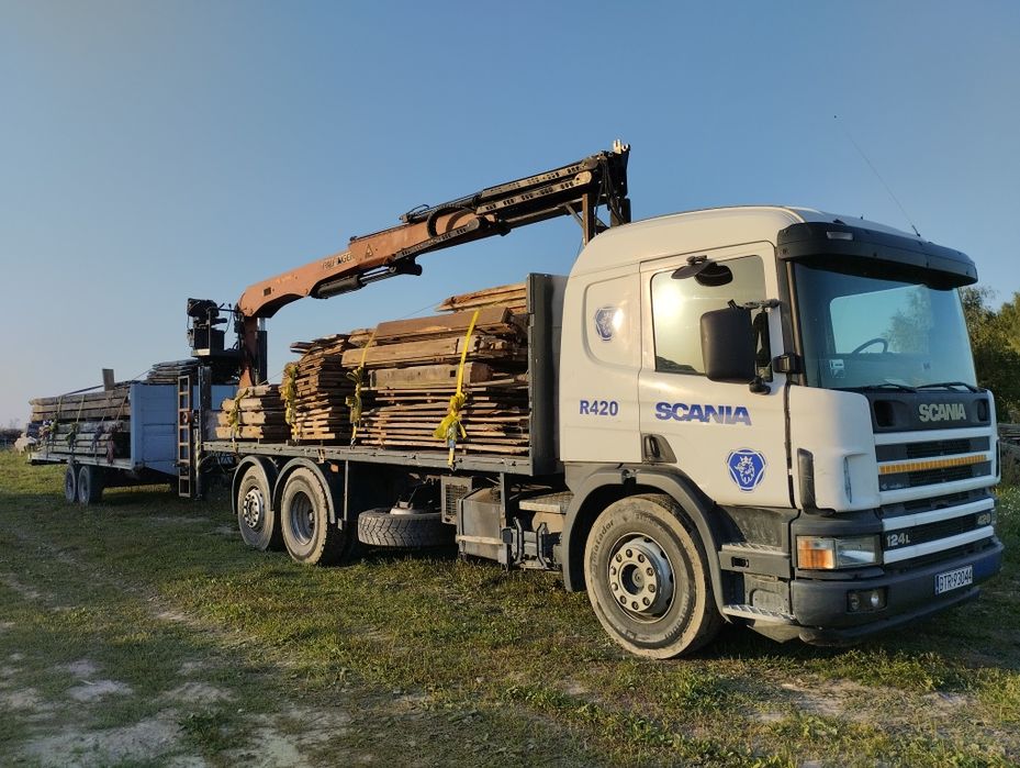 Scania R 420 124L HDS Palfinger 16000L chwytak UDT zestaw z przyczepa