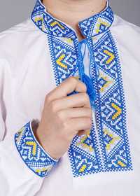 Вишиванка для хлопчика з жовто блакитною вишивкою, 116-152,нова