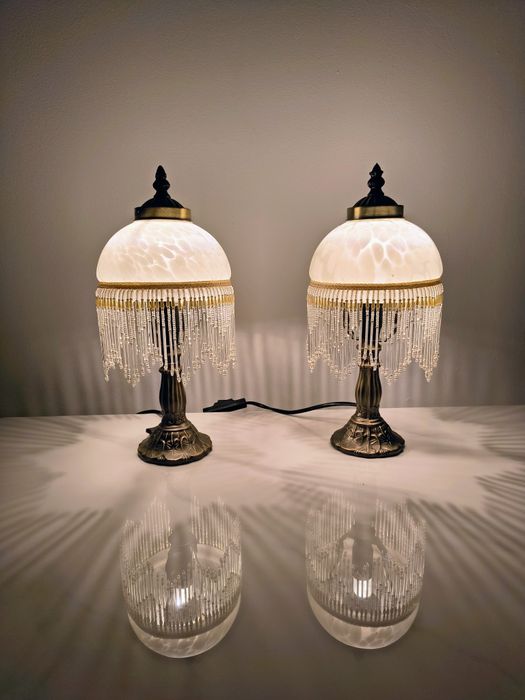 Lampy stołowe / nocne z kryształkami Art deco