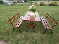 Meble ogrodowe 2 ławki i stół