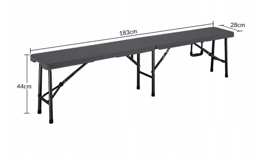 Ławka bez oparcia tworzywo sztuczne 180 x 25 cm