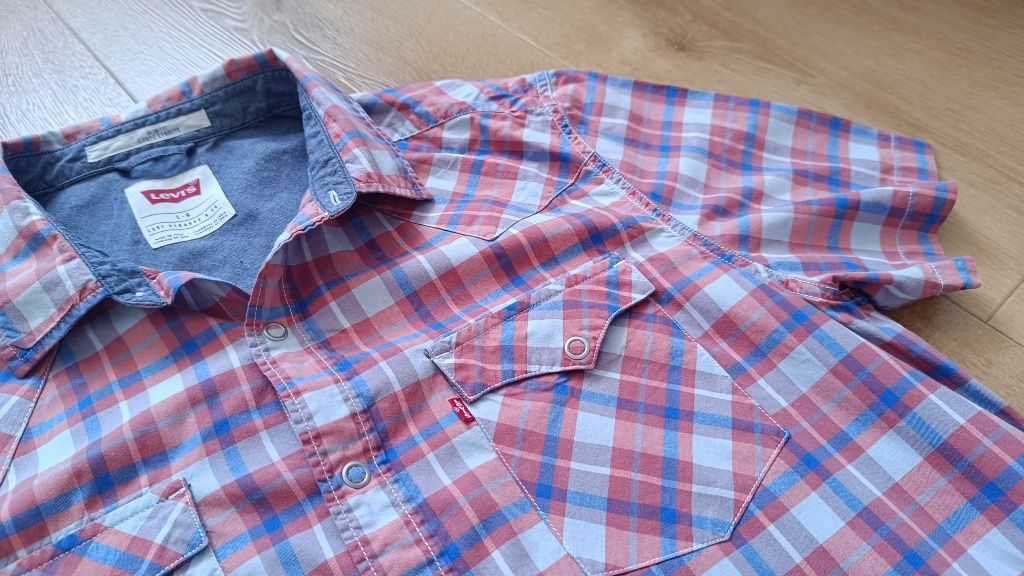 Koszulka w kratkę męska Levi's,rozm L,100% bawełna